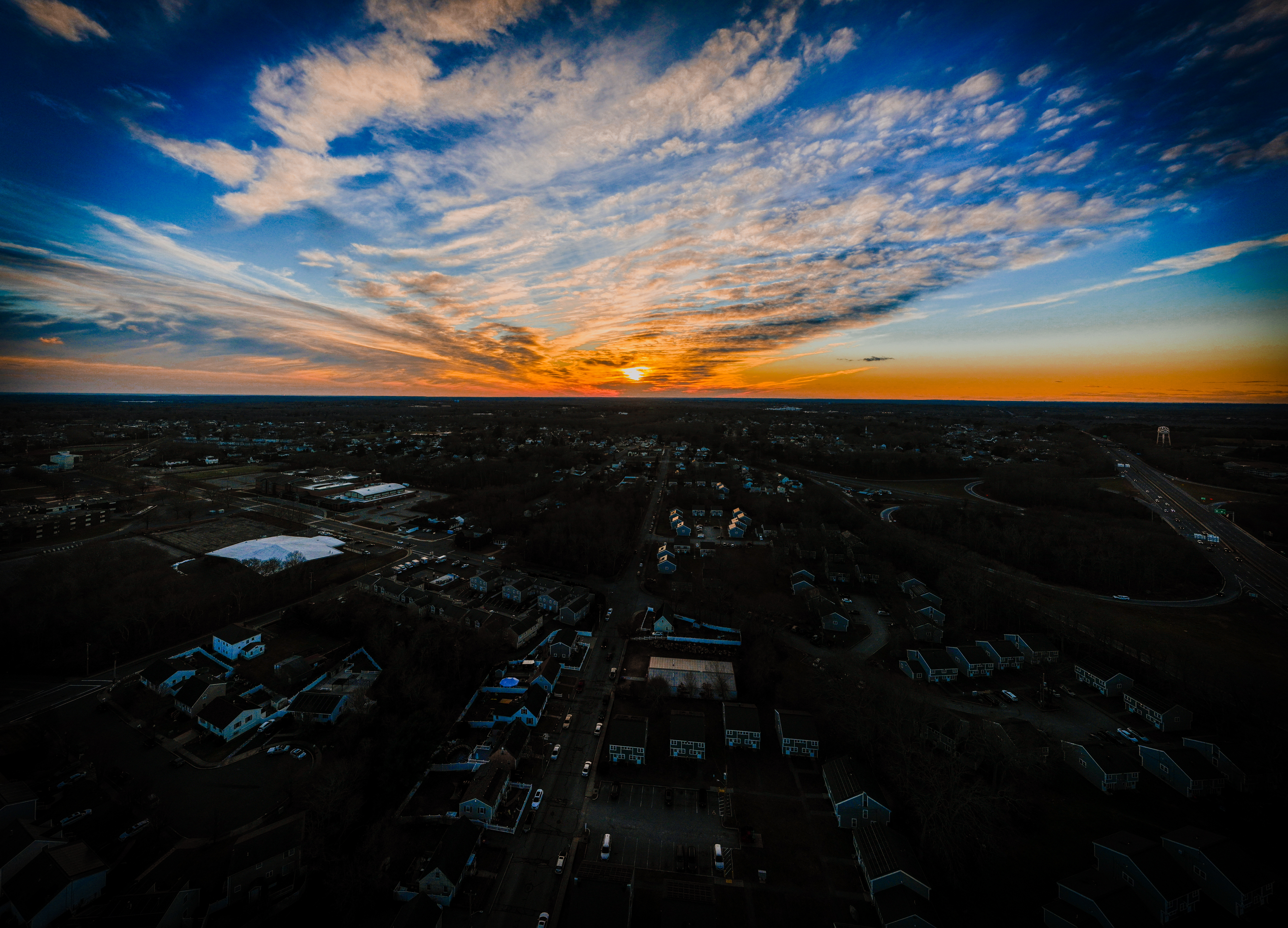 Sunset drone shot